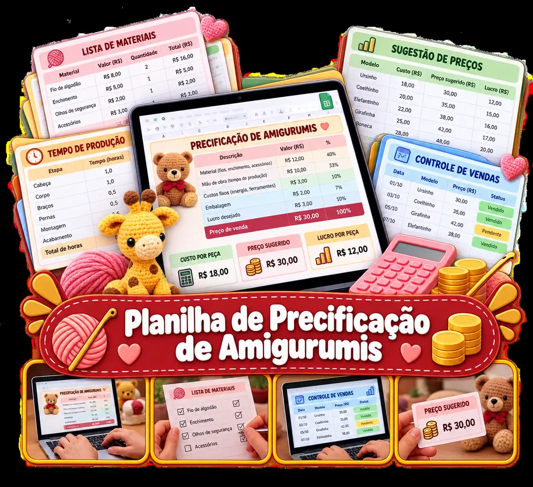 Bônus 2 — Planilha de Precificação de Amigurumis