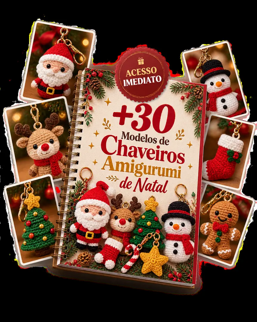 Plano Básico — +30 Modelos de Chaveiros Amigurumi de Natal Mais Vendidos